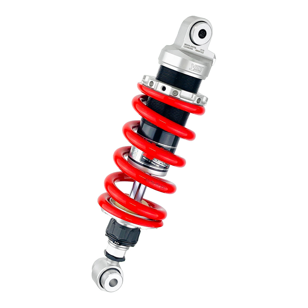 Red shock absorber on a white background
