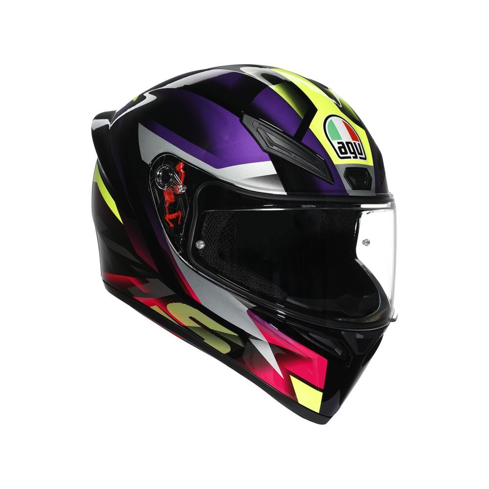 AGV K1 S E2206 Fastlap Black Purple Pink helmet with MPLK visor