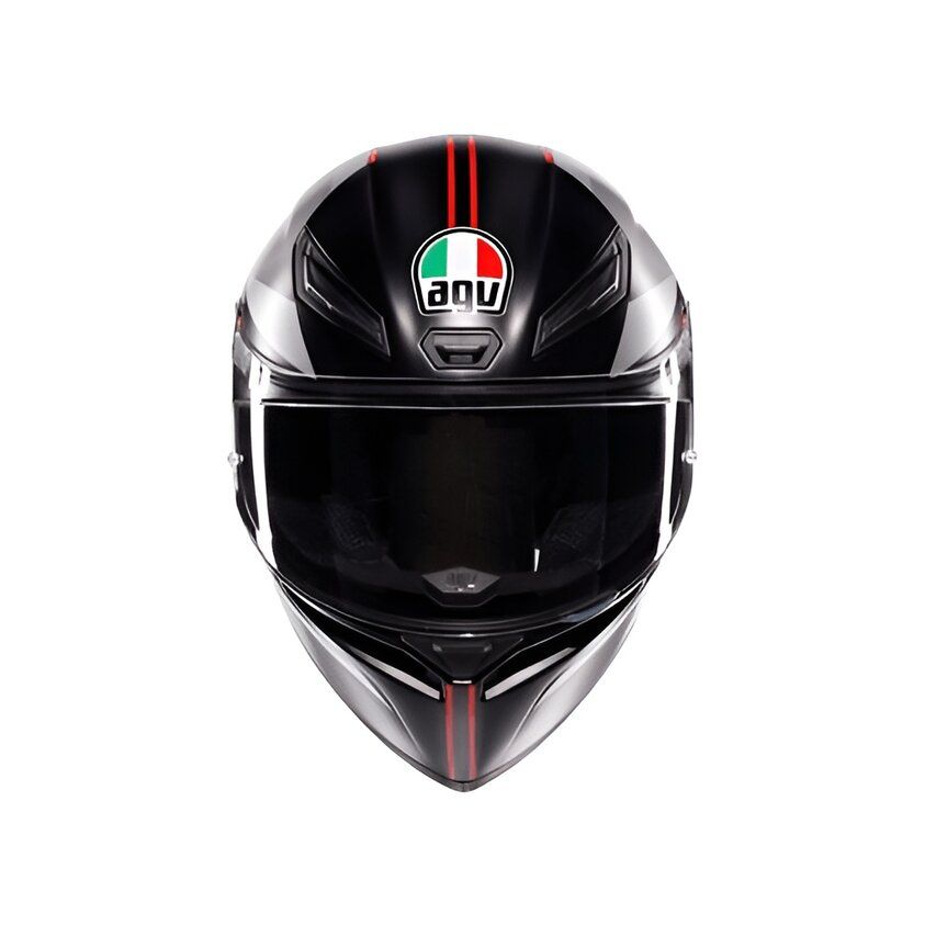Black motorcycle helmet with a brand logo on a white background