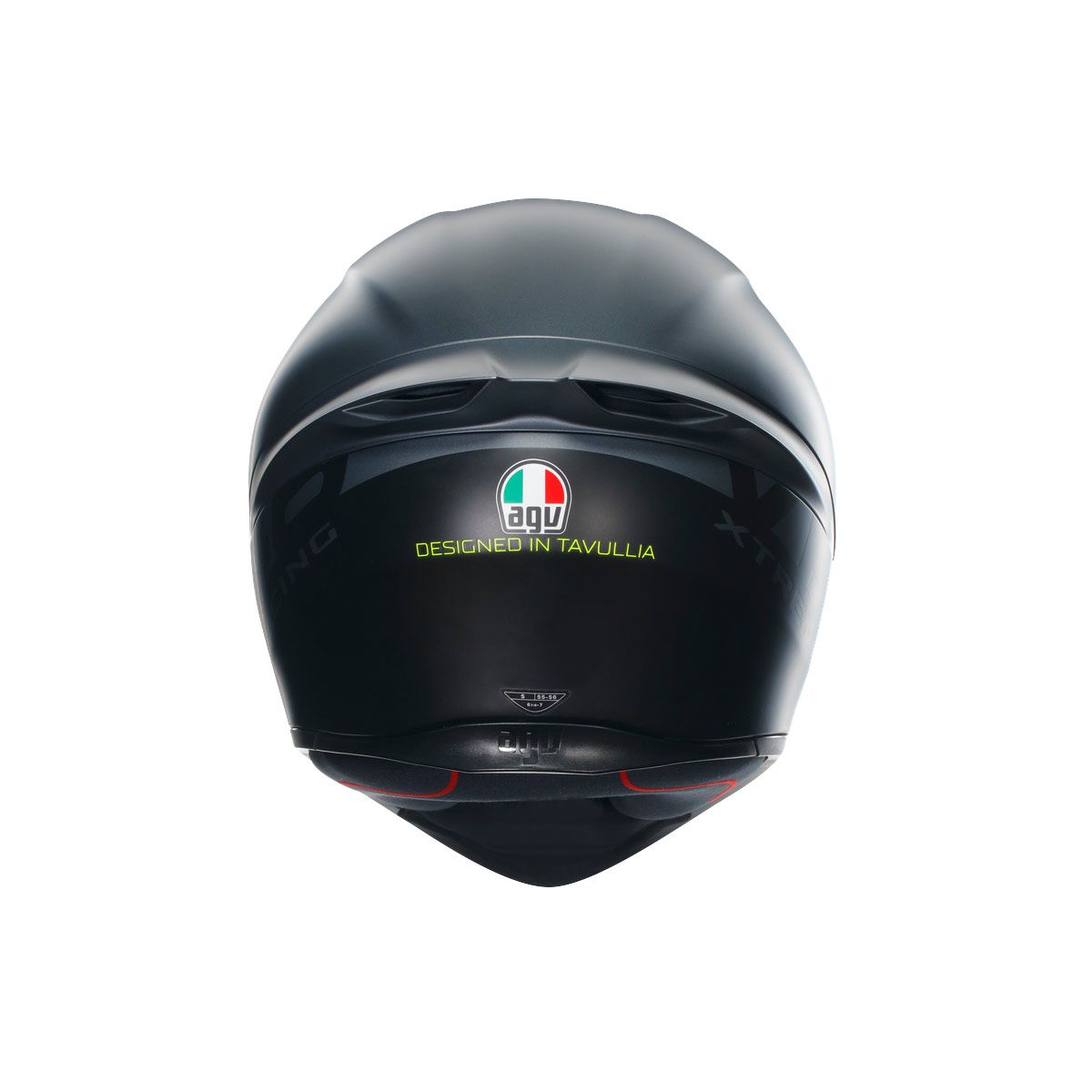 Black motorcycle helmet with a brand logo on a white background