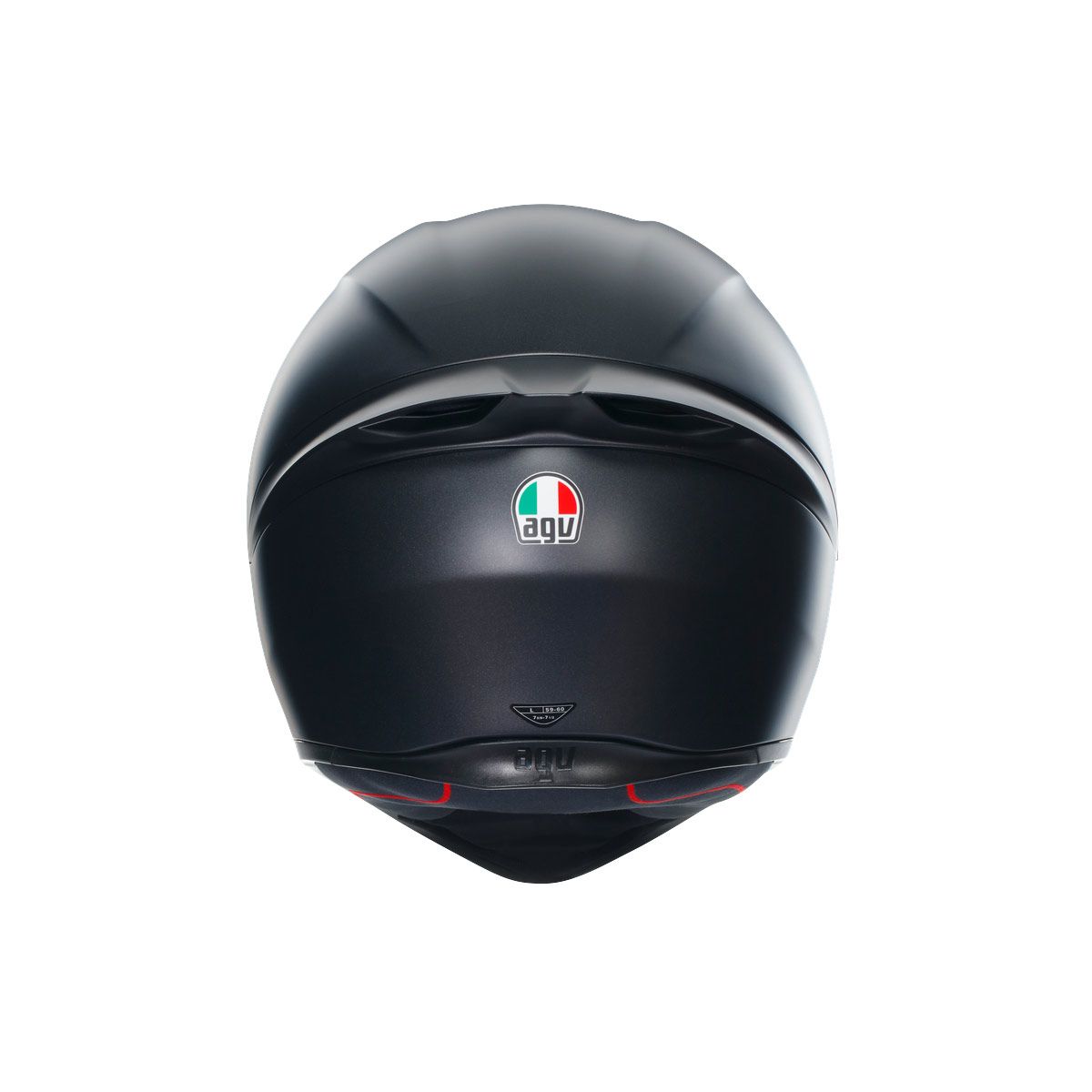 Black motorcycle helmet with Agv logo on a white background