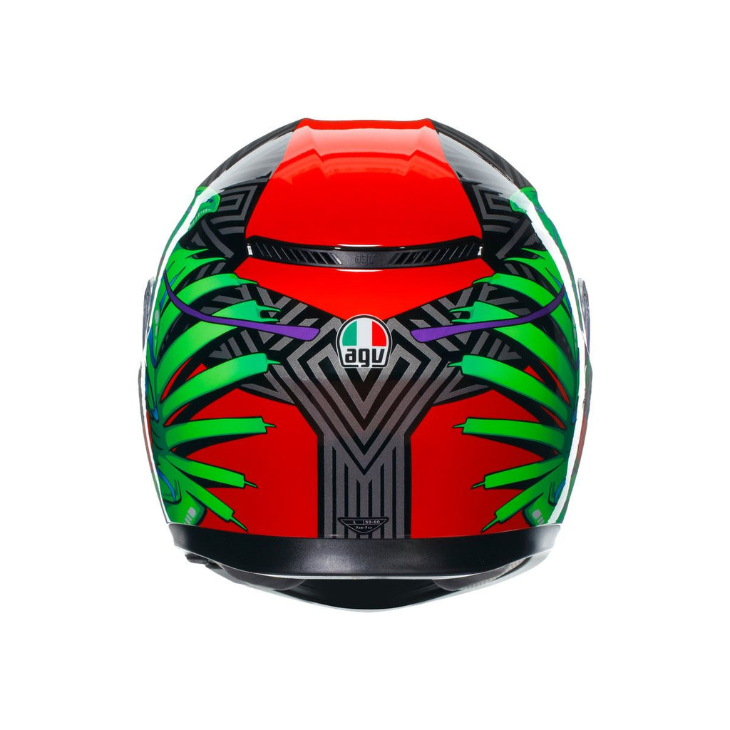AGV K3 E2206 KAMALEON BLACK/RED/GREEN HELMET