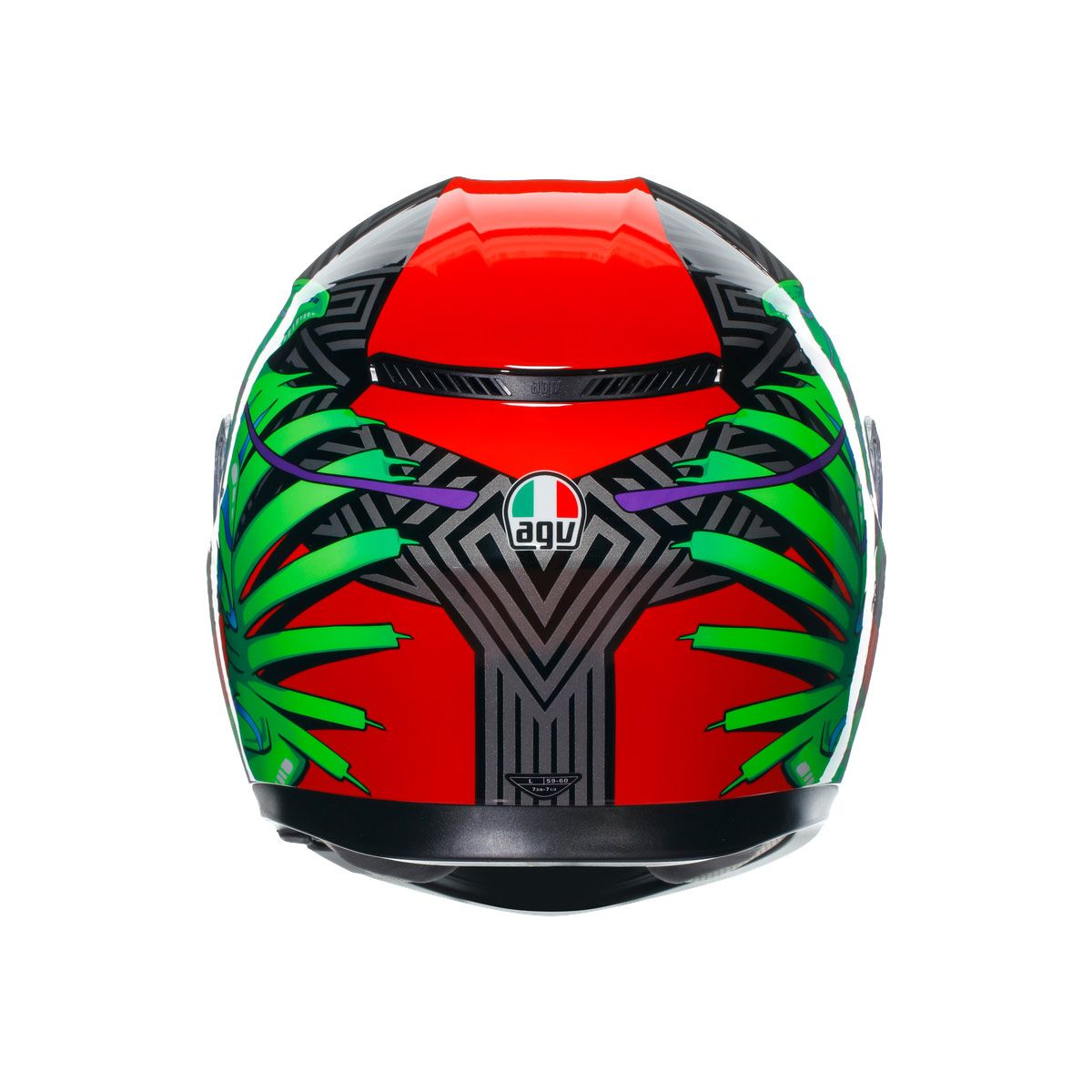 AGV K3 E2206 KAMALEON BLACK/RED/GREEN HELMET
