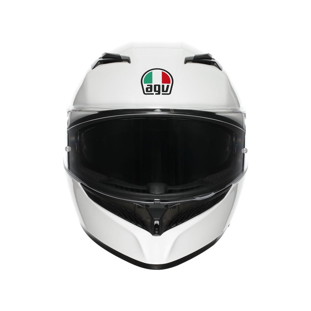 White motorcycle helmet with AGV logo on a white background