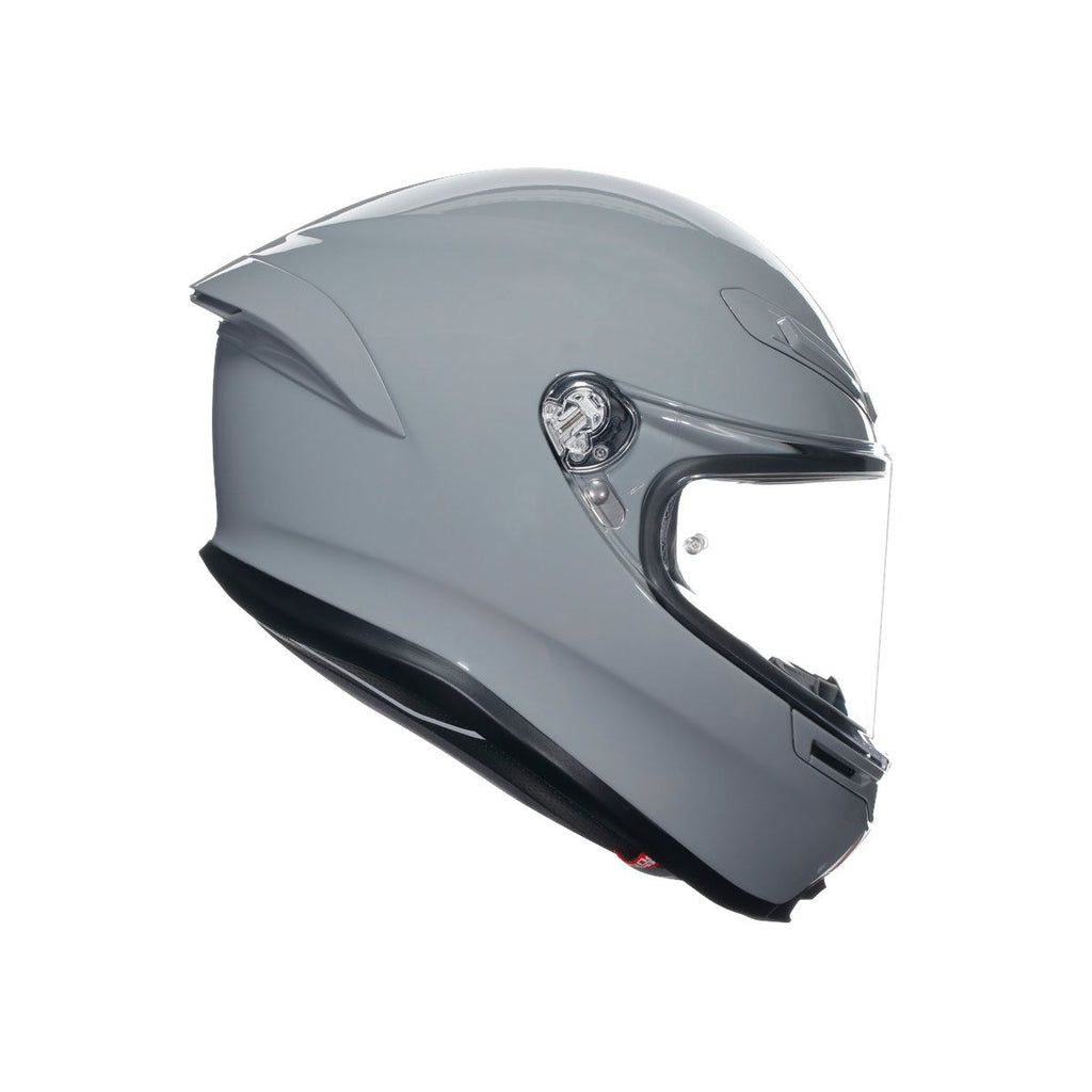 Gray motorcycle helmet on a white background