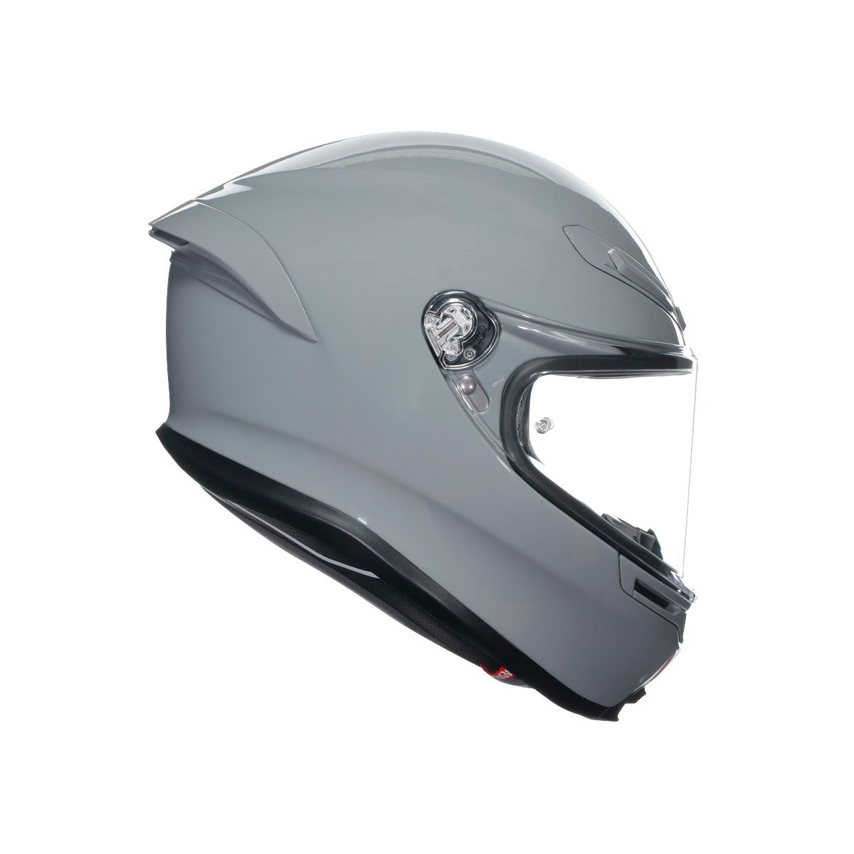 Gray motorcycle helmet on a white background