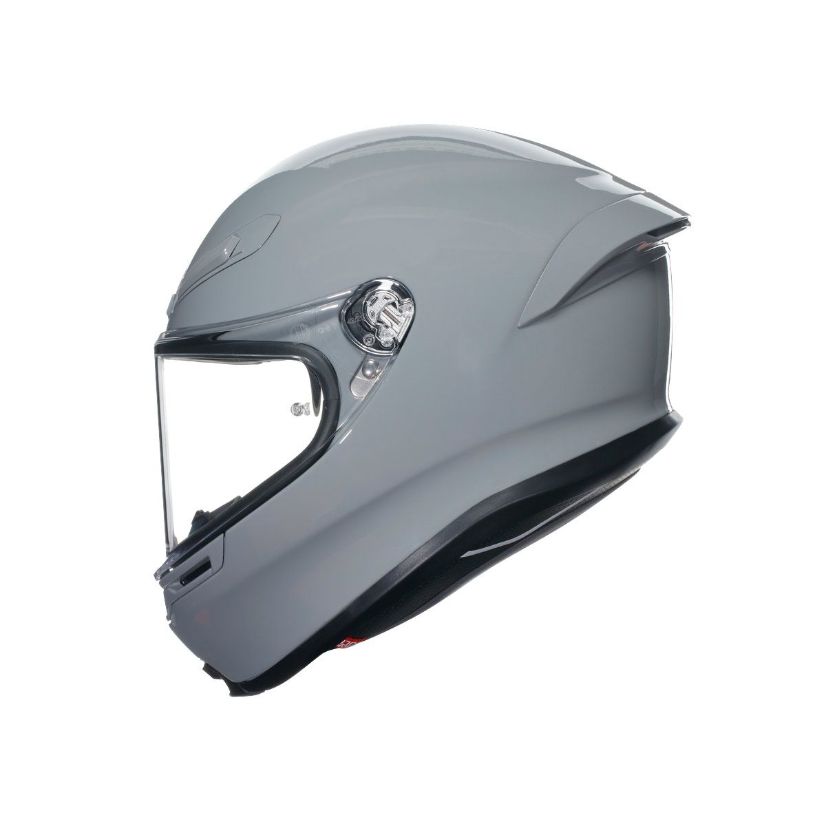 Gray motorcycle helmet on a white background