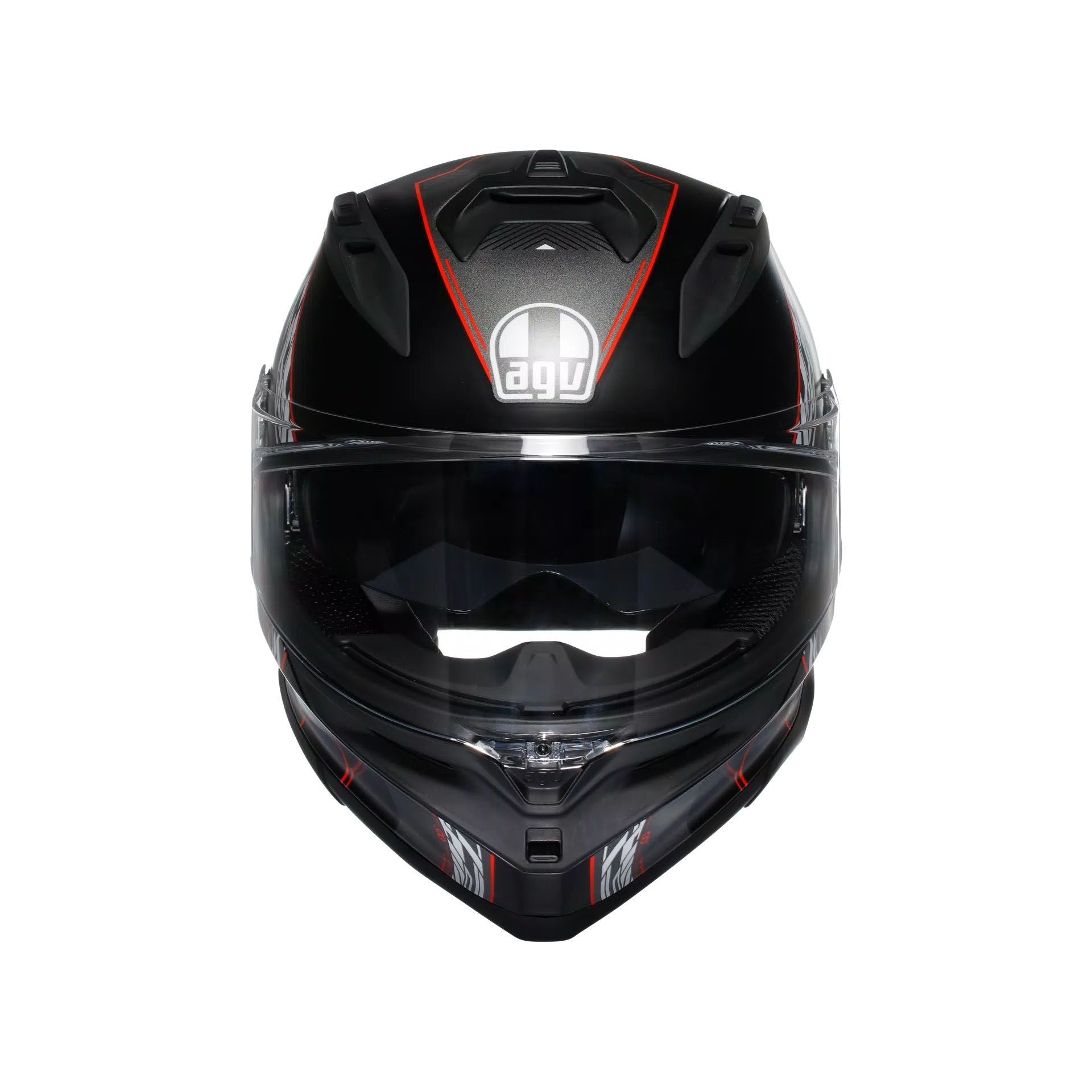 Black motorcycle helmet with a brand logo on a white background