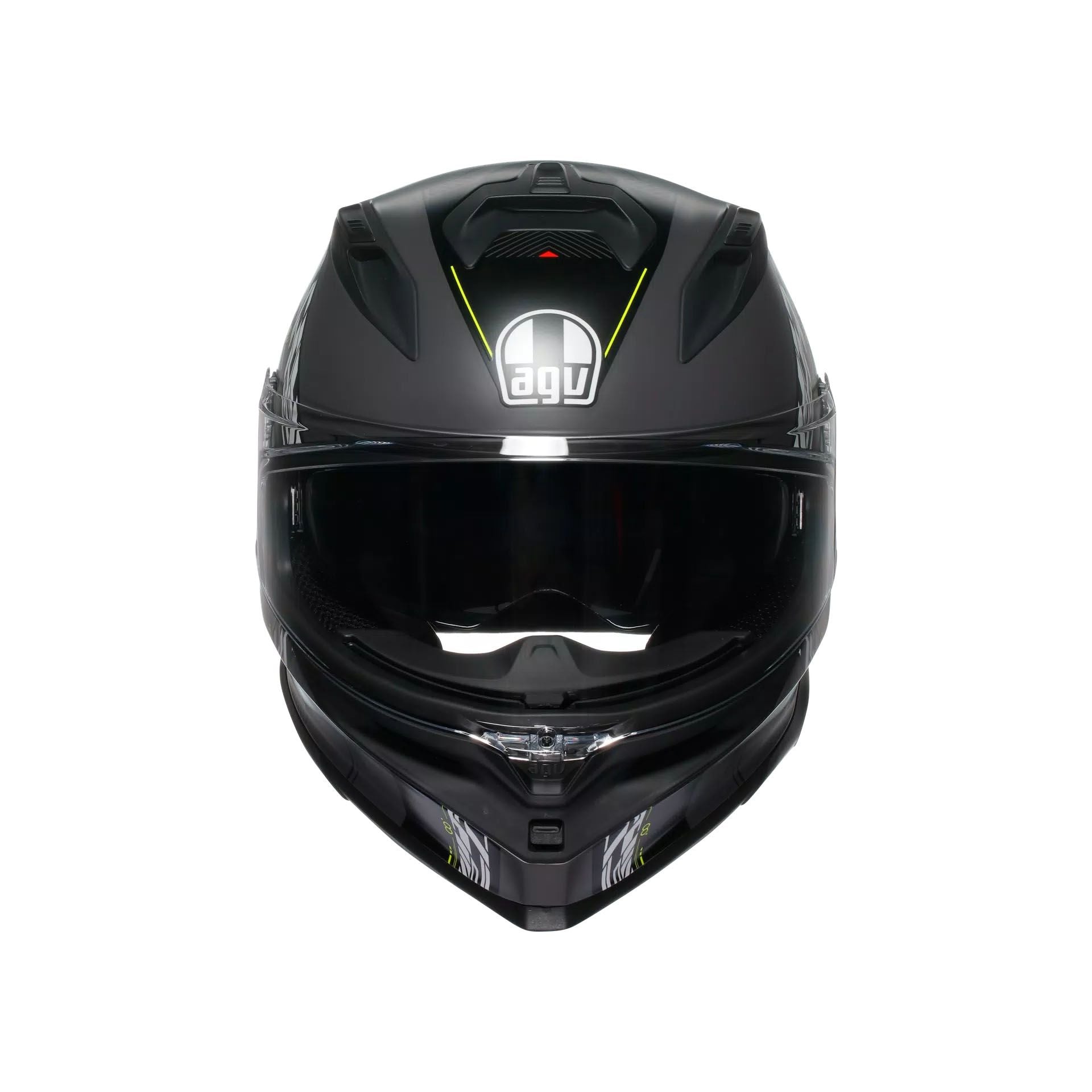 Black motorcycle helmet with a brand logo on a white background