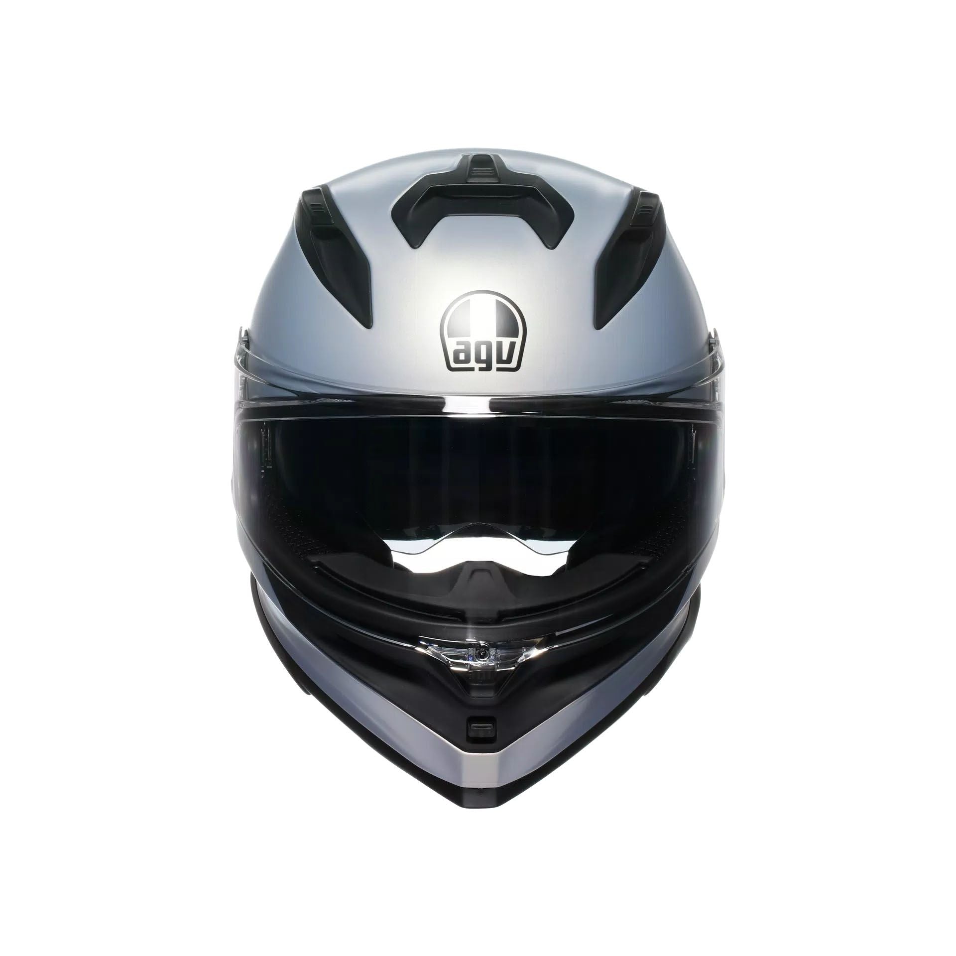 Motorcycle helmet with AGV logo on a white background