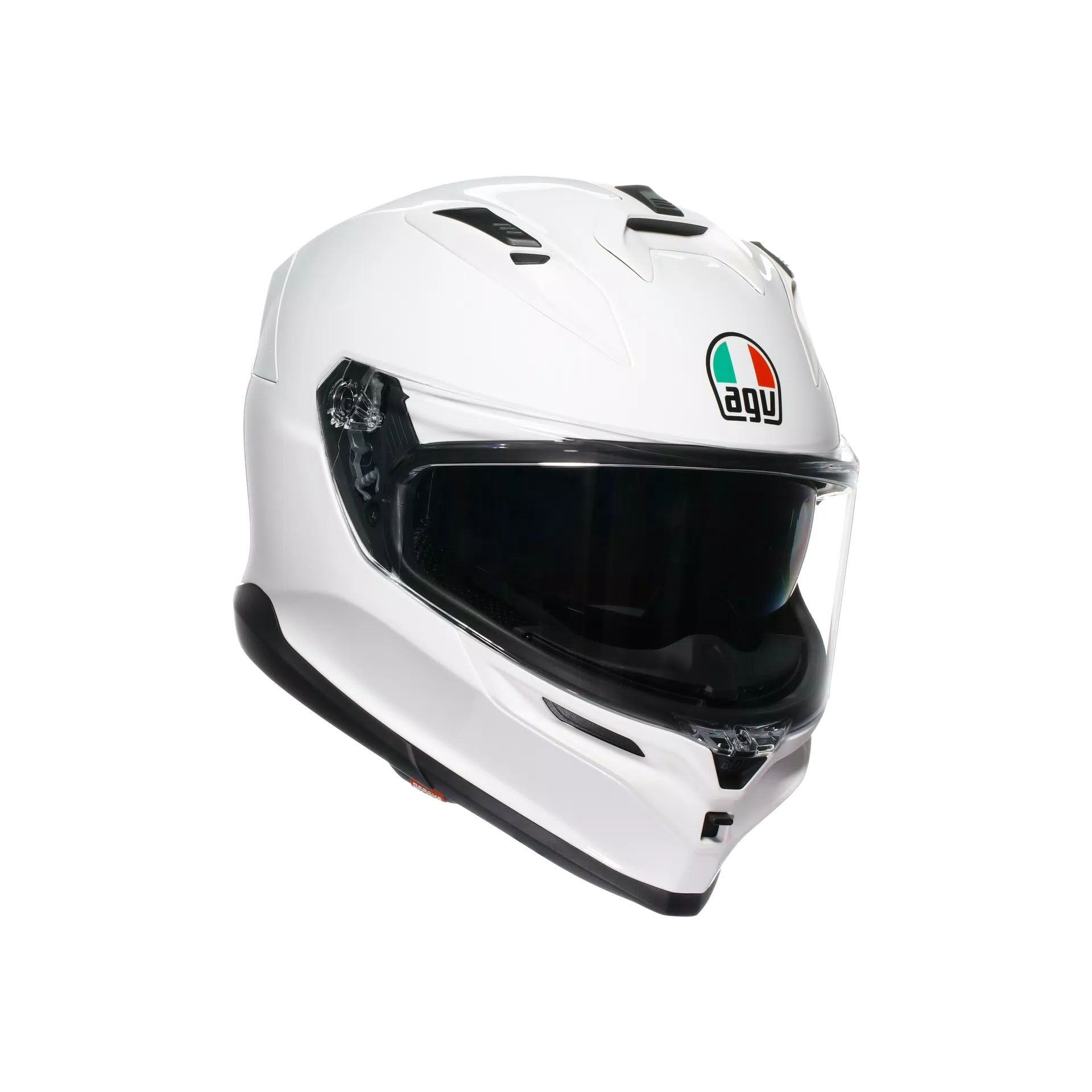 White motorcycle helmet with AGV logo on a white background