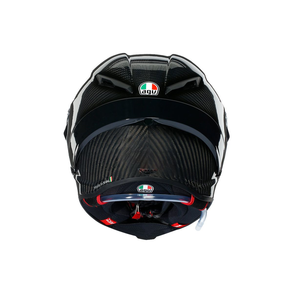 Motorcycle helmet with visible AGV logo on a white background
