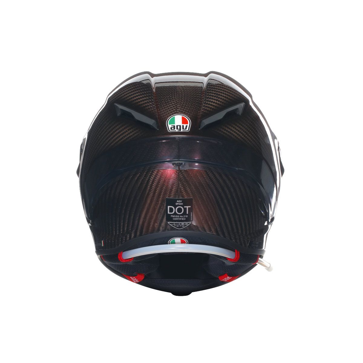 Black motorcycle helmet with AGV logo on a white background