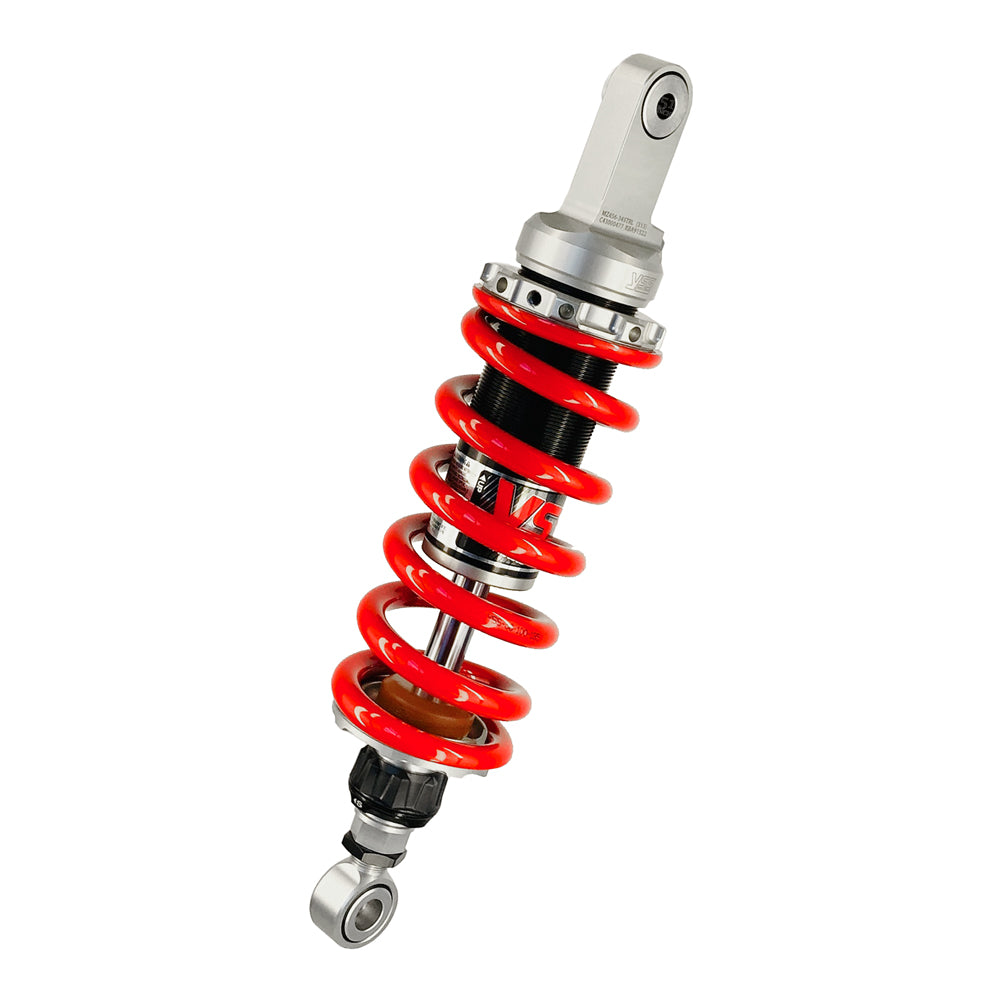 Shock absorber with red springs on a white background