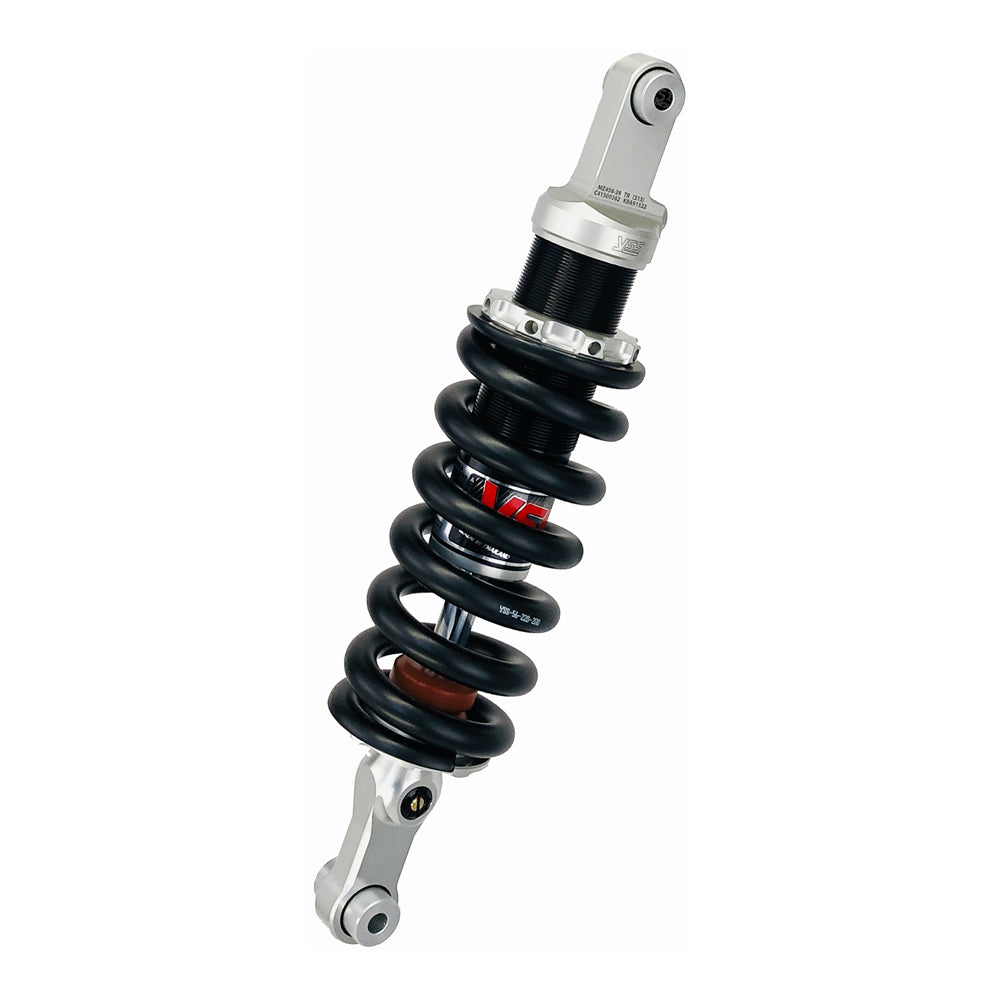 Motorcycle shock absorber with YSS branding on a white background